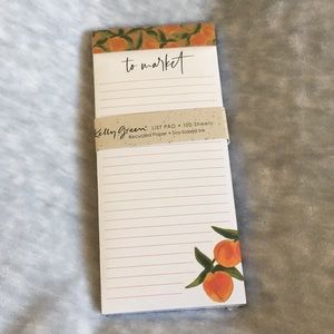 To Market List Peaches Pad NWT 100 pgs recycled paper lined soy ink Kelly Green